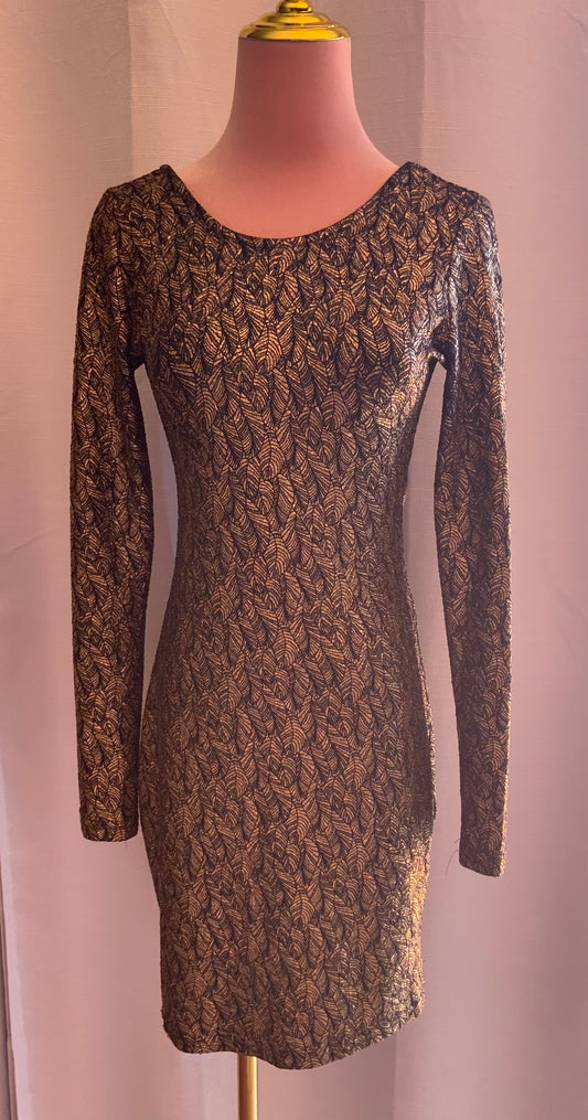 HAUTE MONDE GOLD LEAF DRESS