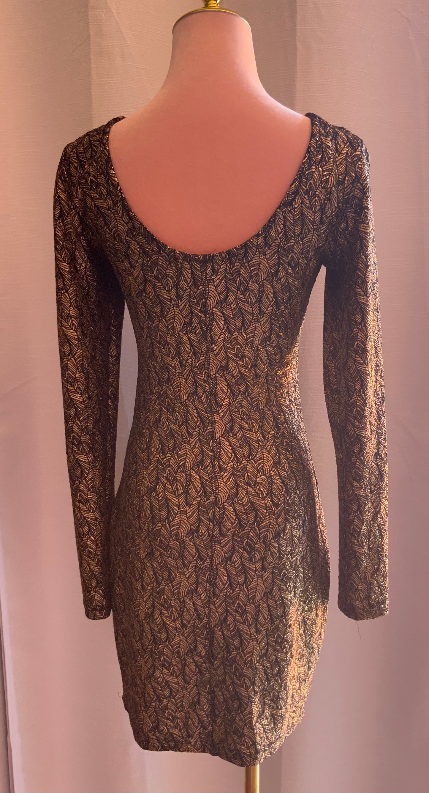 HAUTE MONDE GOLD LEAF DRESS