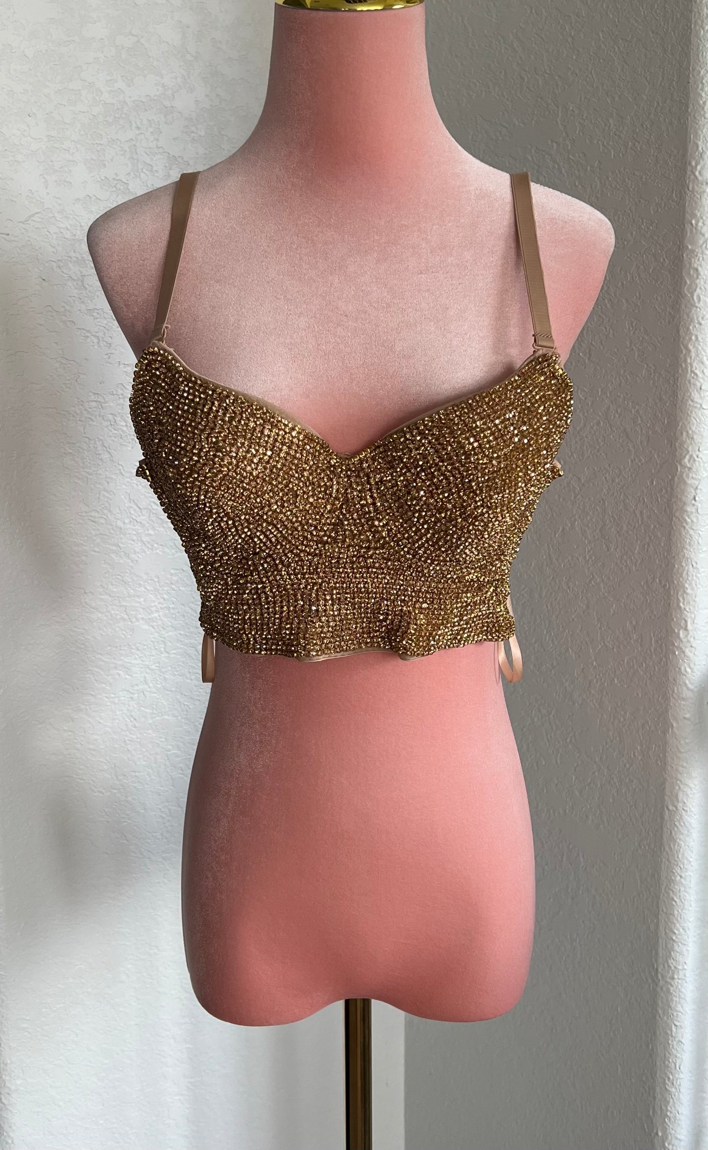 NWT WINDSOR GOLD RHINESTONE BUSTIER